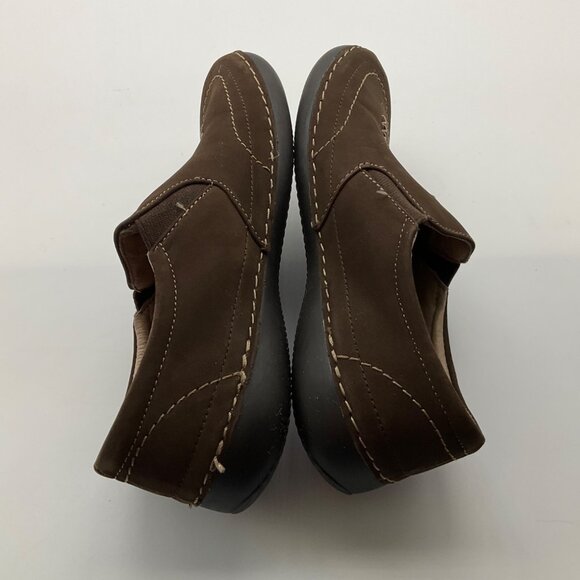 Vionic 5 Orthaheel Tech Leather Brown Slip-On Shoes Addison Moccassin Sneakers - Picture 8 of 14